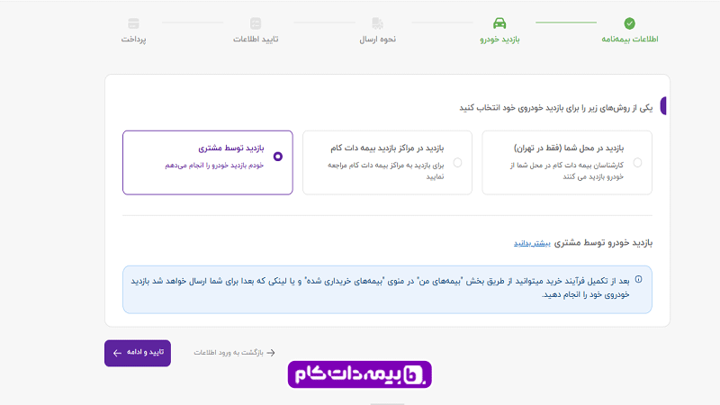انتخاب شیوه بازدید بیمه بدنه