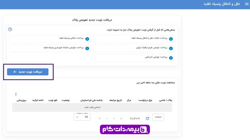 نحوه نوبت گیری تعویض پلاک خودرو