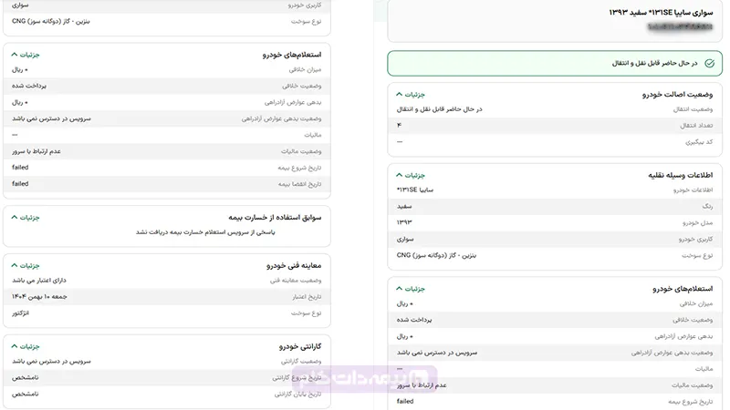 کاربرد و نتیجه استعلام سوابق خودرو