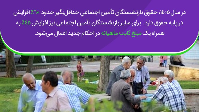 حکم جدید افزایش حقوق بازنشستگان تامین اجتماعی